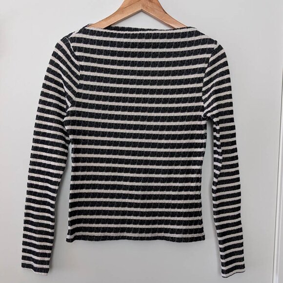 Long Sleeve Stripe Boat Neck Top - Picture 3 of 4